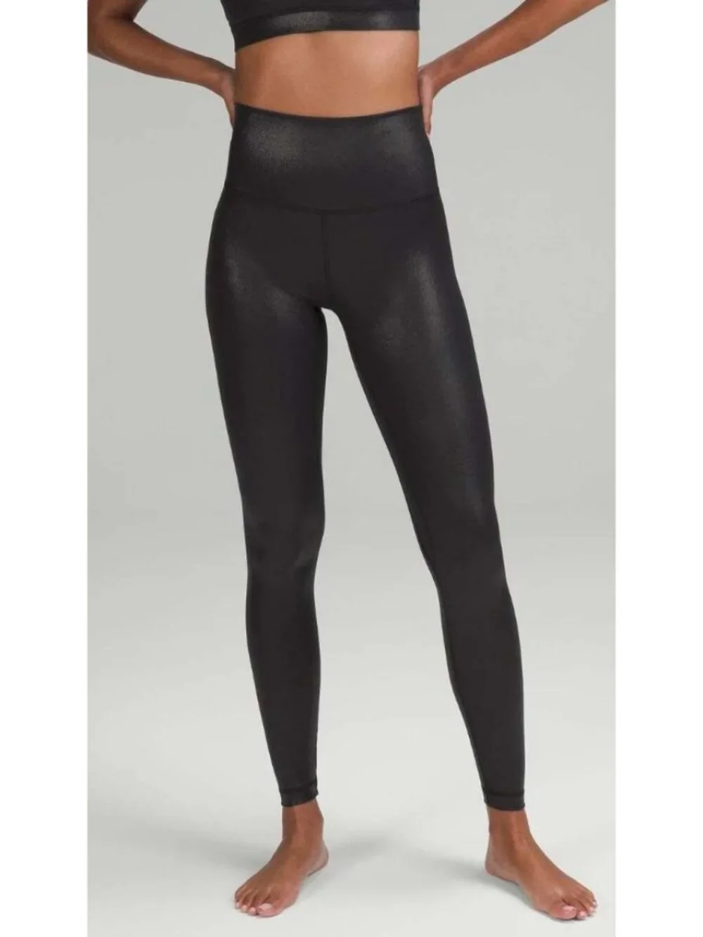 Lululemon Align High-Rise Pant Full Length Shine Foil Print Black-sz 6